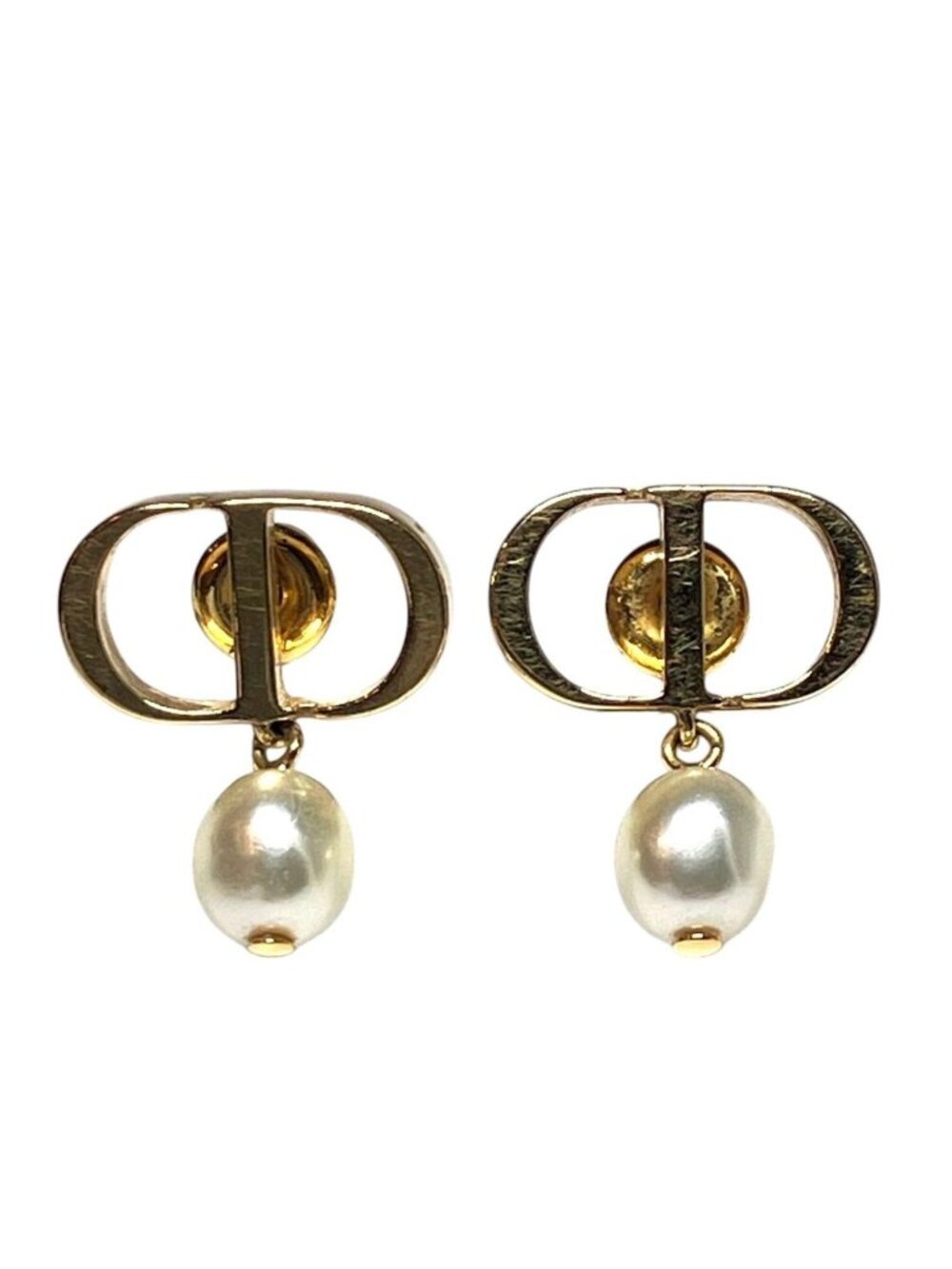 Dior Petit CD Earrings Faux Pearl